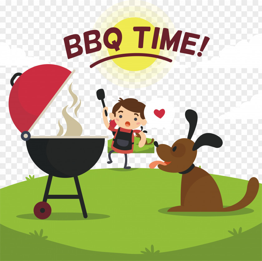 Grassland Barbecue Illustration Shar Pei Puppy PNG