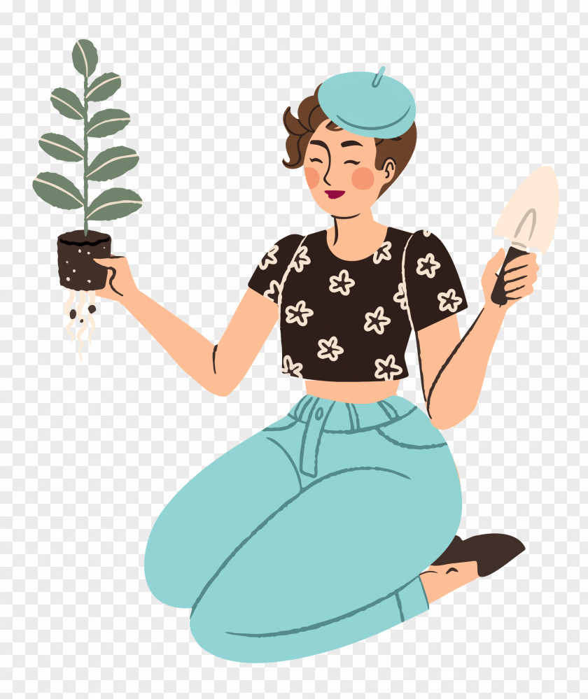 Planting Woman Garden PNG