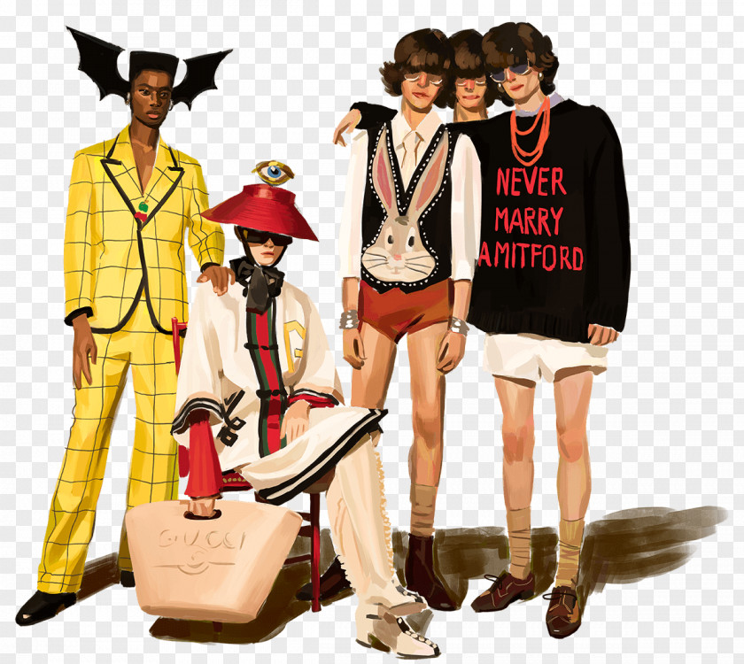 Summer People Gucci Fashion Art Drawing PNG