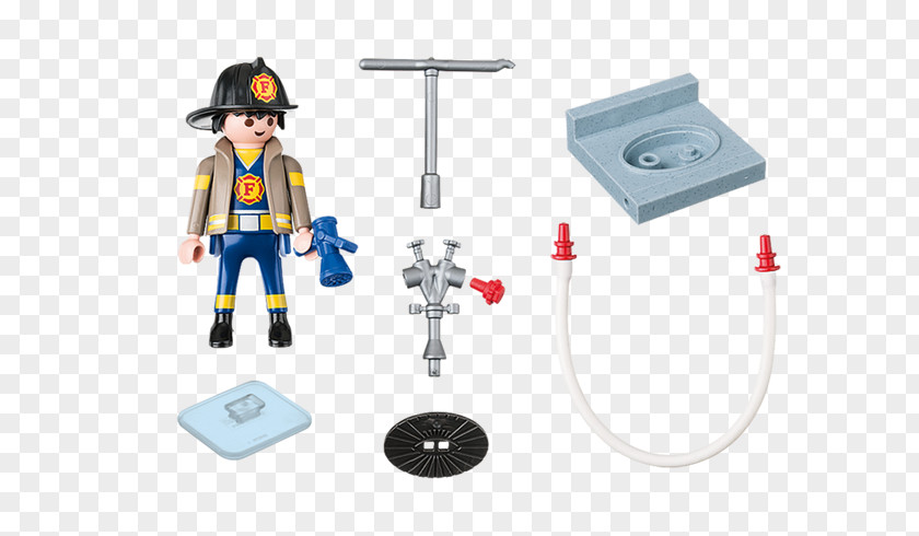 Toy Firefighter Playmobil Fire Hydrant Hose PNG