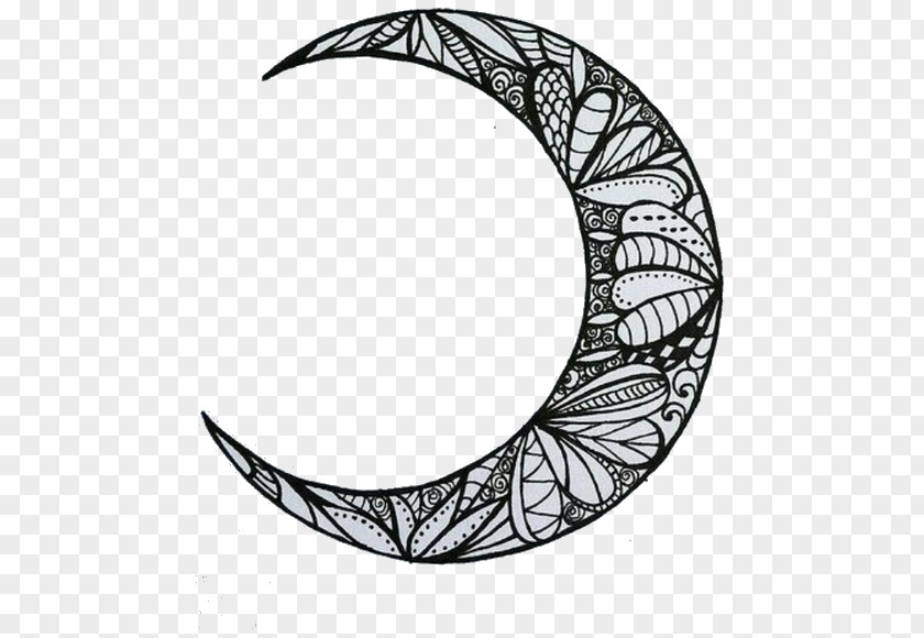 Moon Lunar Phase Drawing Henna PNG