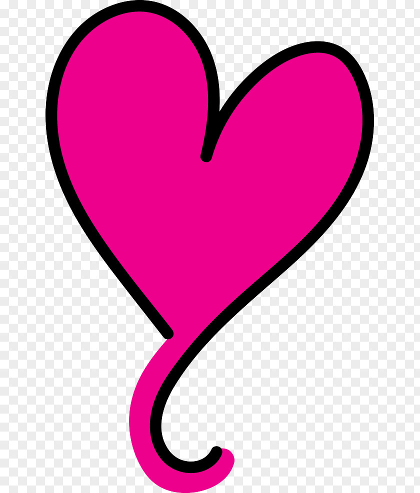 Clip Art Heart Line M-095 Pink M PNG