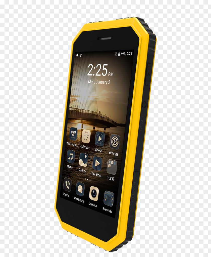 Cost Effective Ken Xin Da W6 Rugged Smartphone (Black) Feature Phone (Yellow) Android PNG