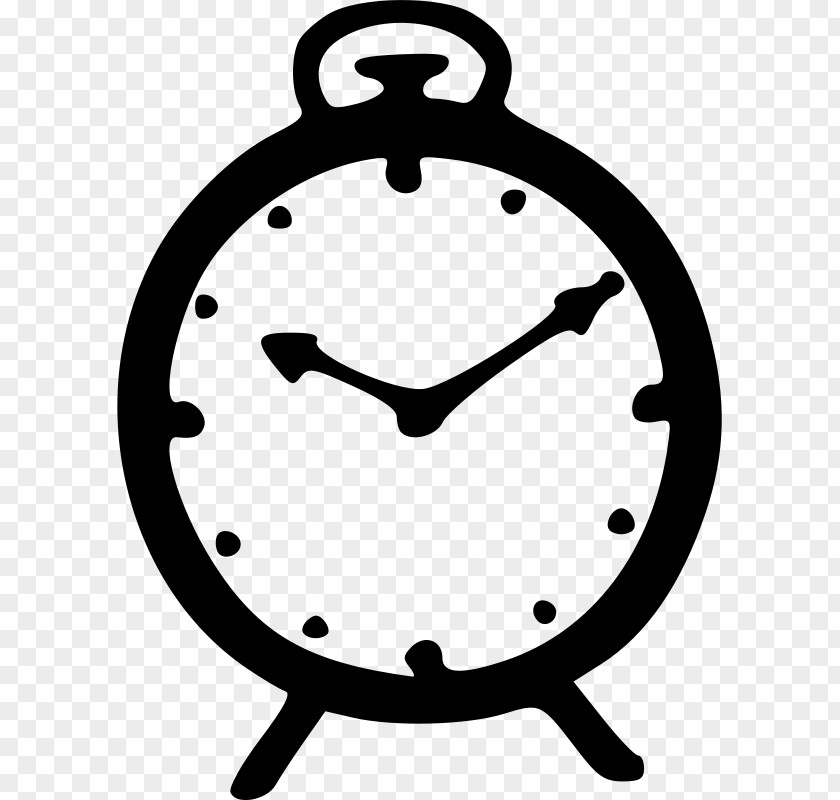 Clip On Alarm Clock Black And White Free Content Art PNG