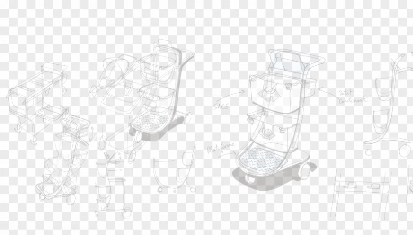 Design White Line Art Sketch PNG