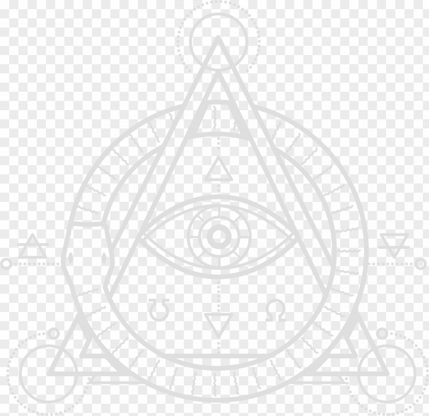 Eye Of God Black And White Circle Area Pattern PNG
