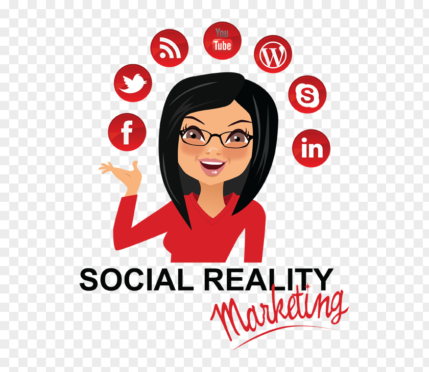 Social Reality Smile Laughter Glasses Logo Woman PNG