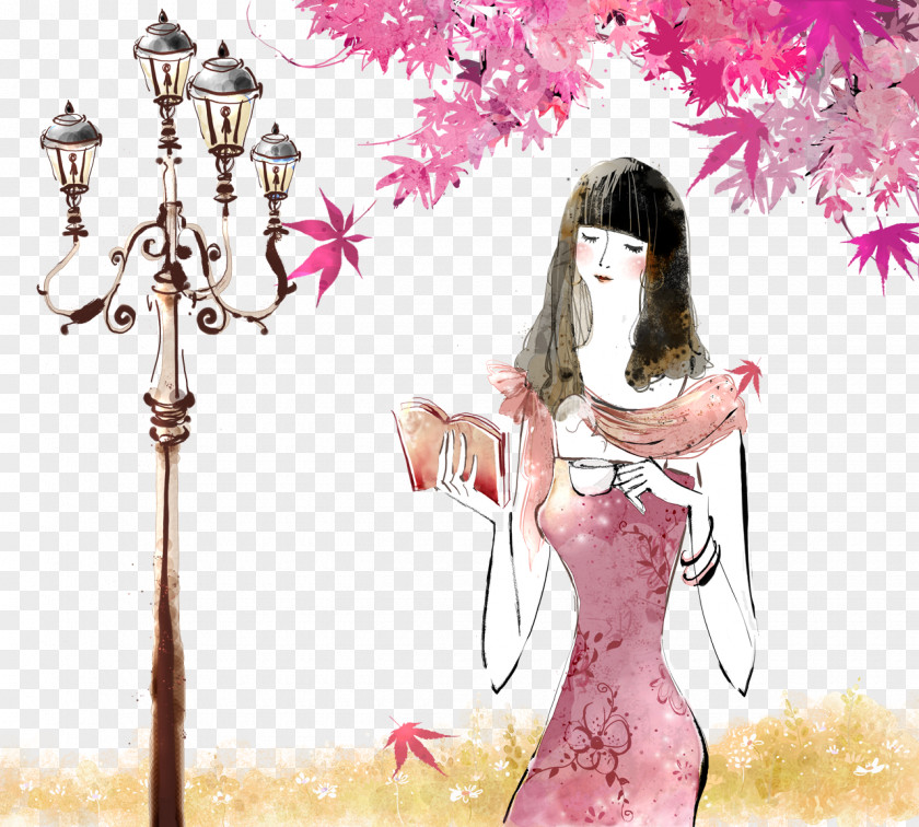 Hand-painted Woman Illustration PNG