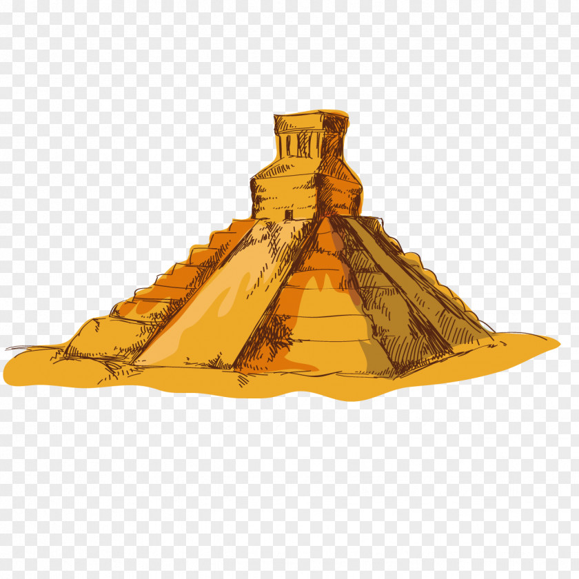 Hand-painted Pyramid Mexico PNG