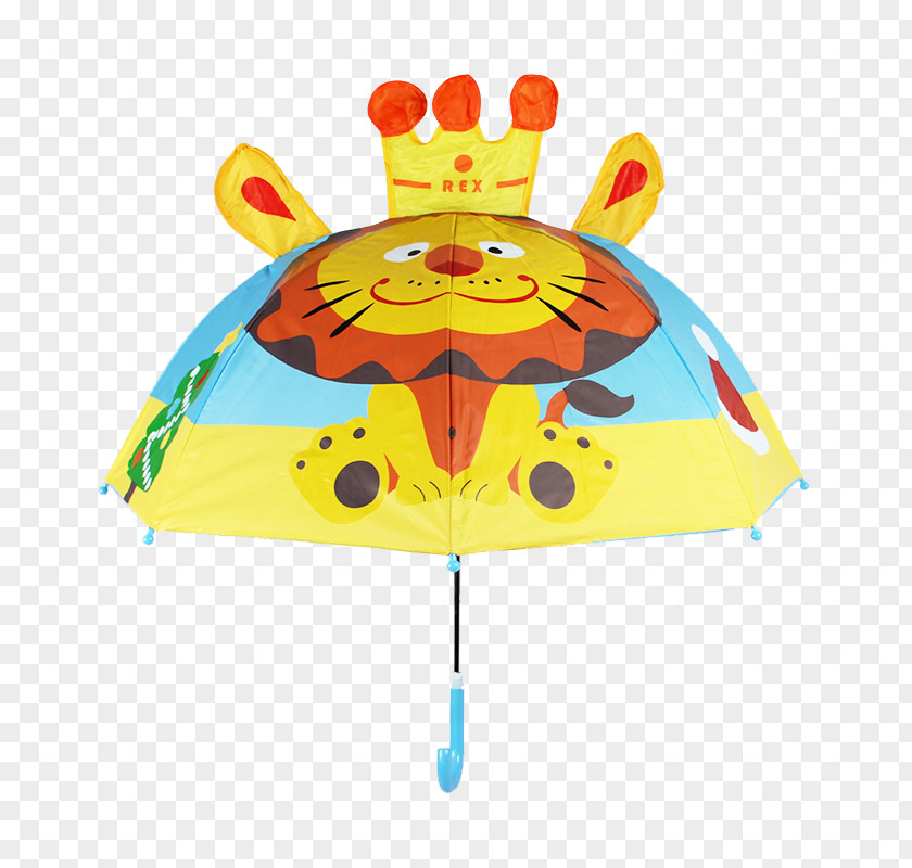 Children Umbrella Lion Crown Rain Child Toddler Cartoon PNG