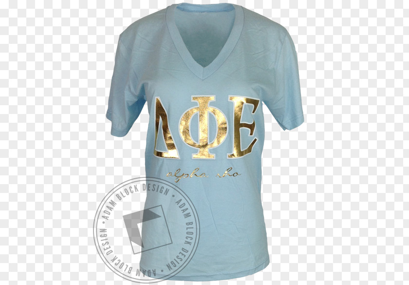 Gold Foil Quotes T-shirt Delta Phi Epsilon Sweater Neckline PNG
