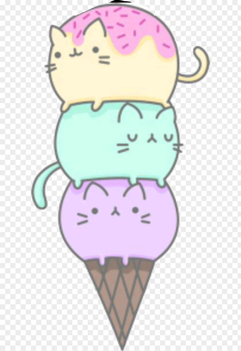 Ice Cream Cones Cat Kitten PNG