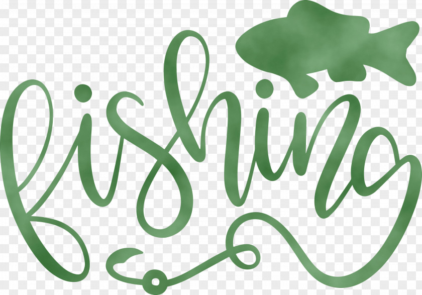 Logo Fishing Calligraphy PNG