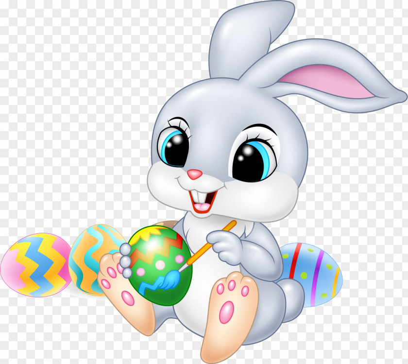 Easter Bunny Cartoon Illustration PNG