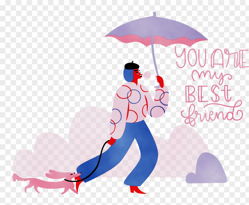 Cartoon Character Red Umbrella Happiness PNG