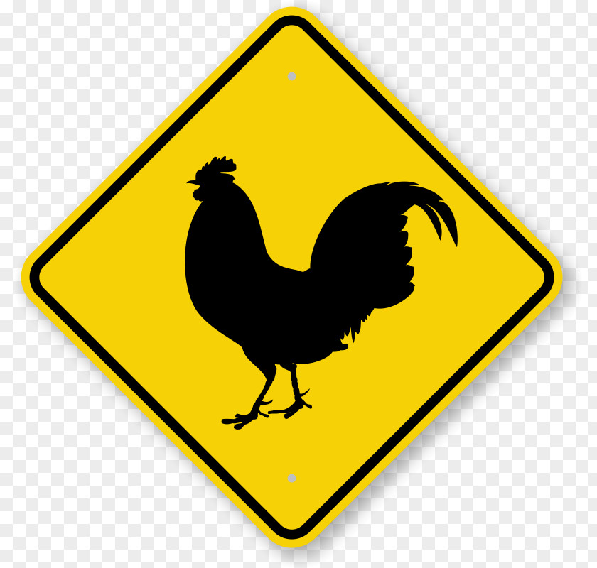 Hen Traffic Sign Road Warning Driving PNG
