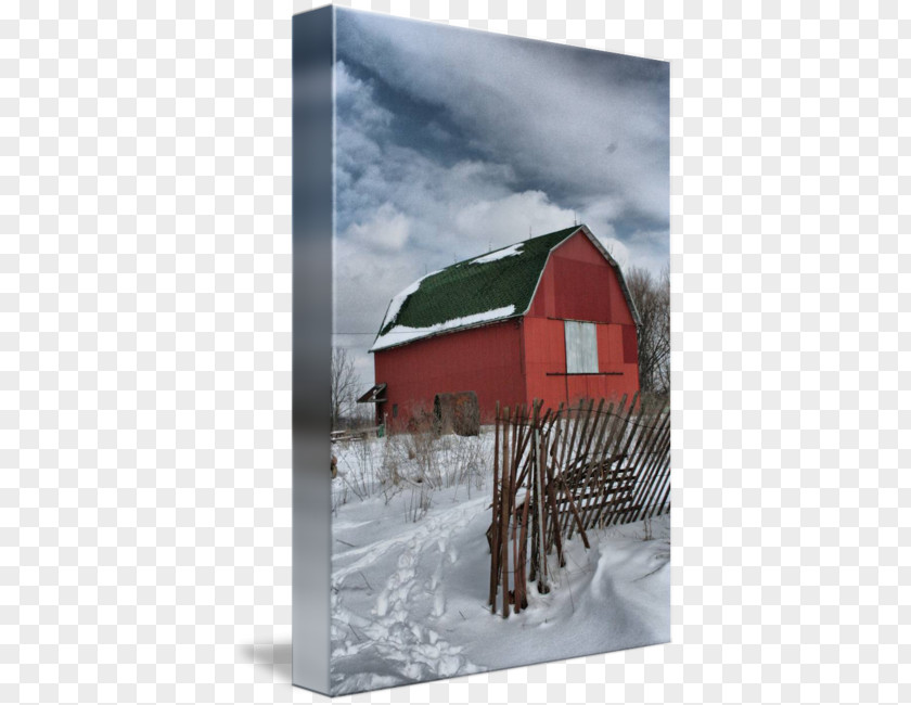 Old Barn Roof Winter Sky Plc PNG