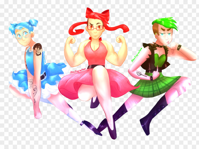 Power Puff Girls Figurine Cartoon Character Fiction PNG
