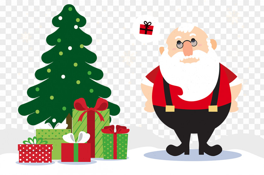 Santa Claus And Gifts Vector Material Rudolph Gift Christmas PNG