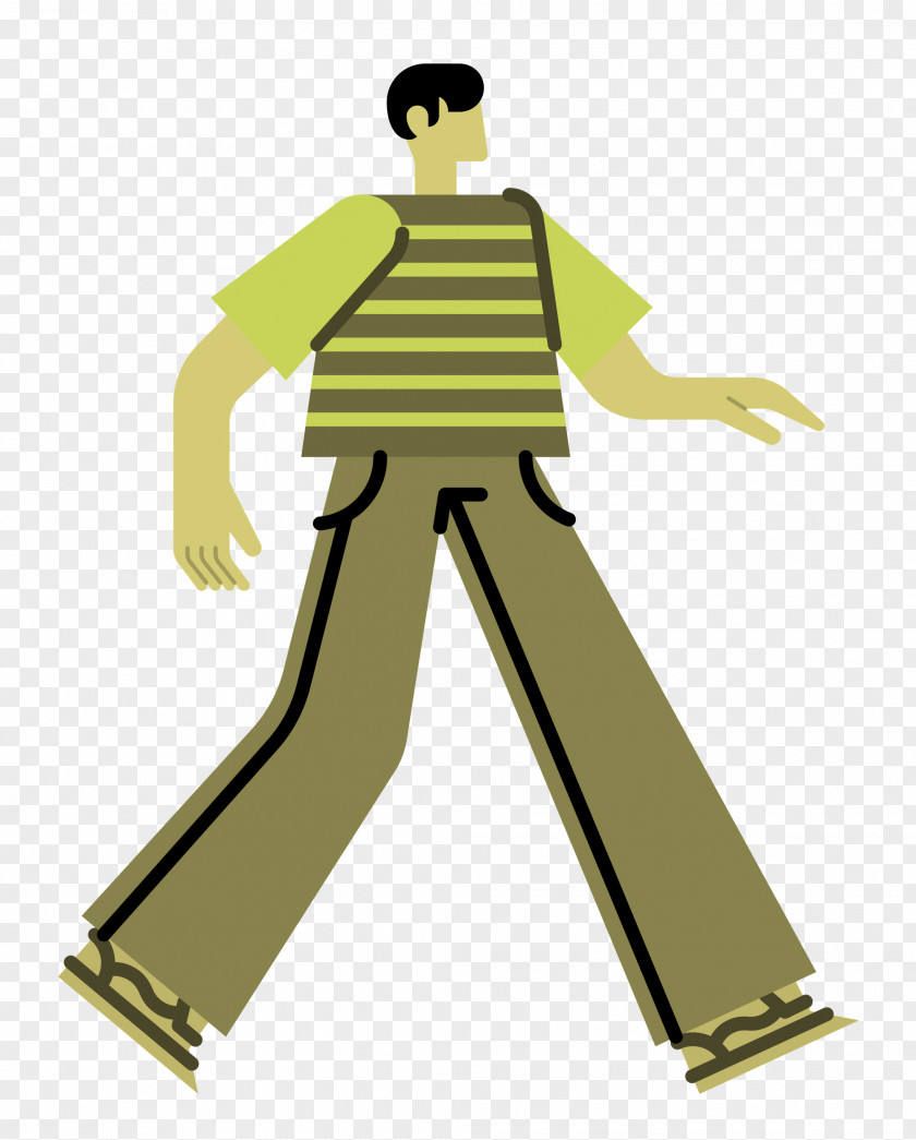 Cartoon Line Joint Yellow Character PNG