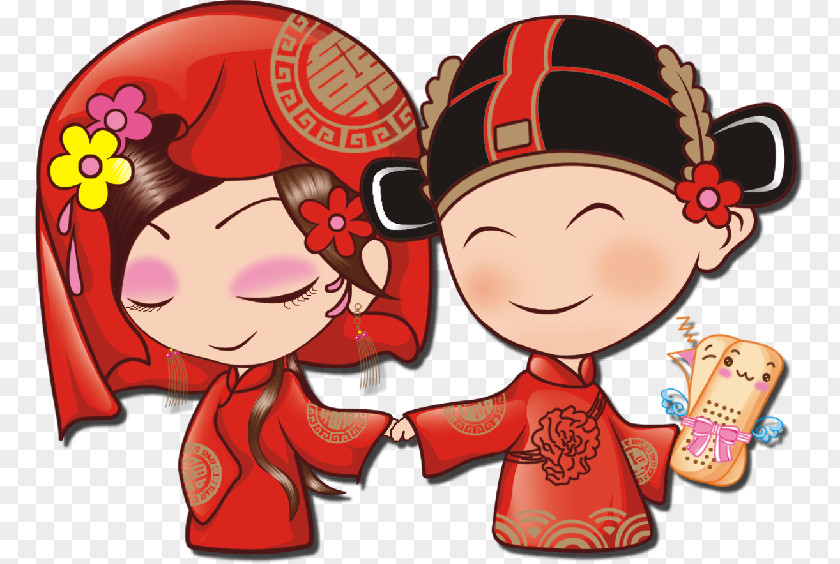 Chinese Wedding Cute Cartoon Pictures China Photography Marriage PNG