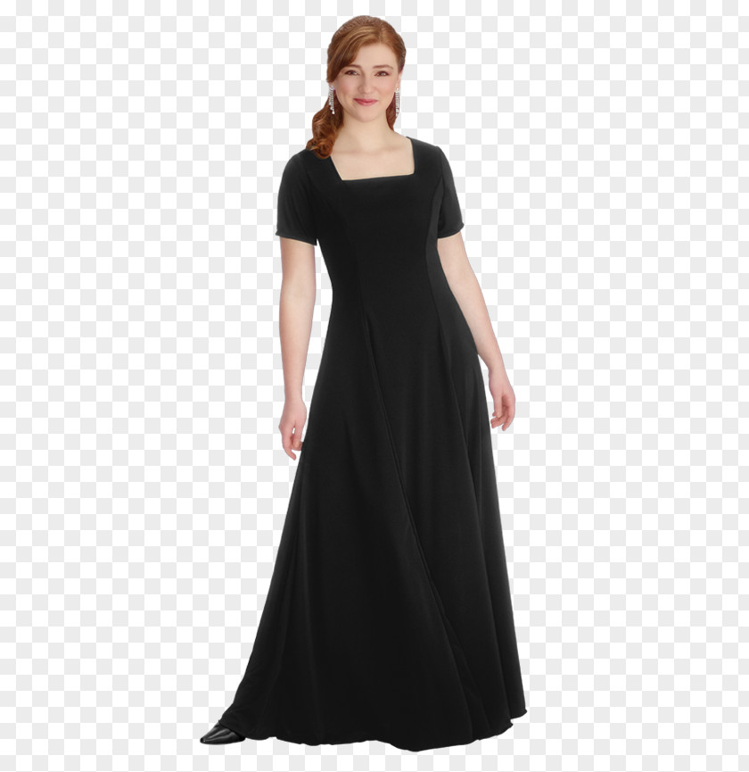 Dress Little Black Satin Gown Sleeve PNG