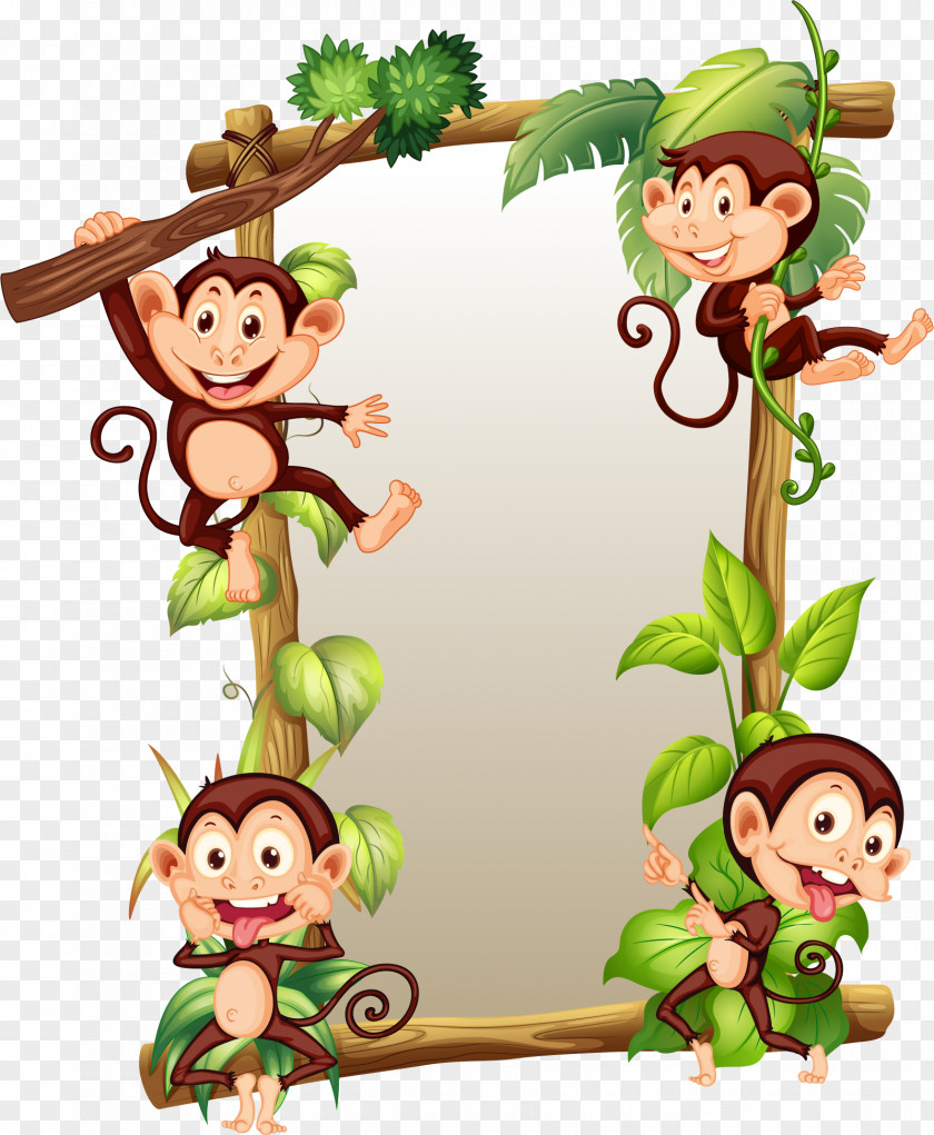 Vector Monkey Card Ape CodeMonkey Illustration PNG