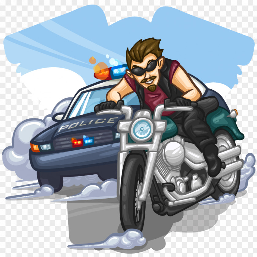 Dynamic Clipart Car Chase Police Clip Art PNG