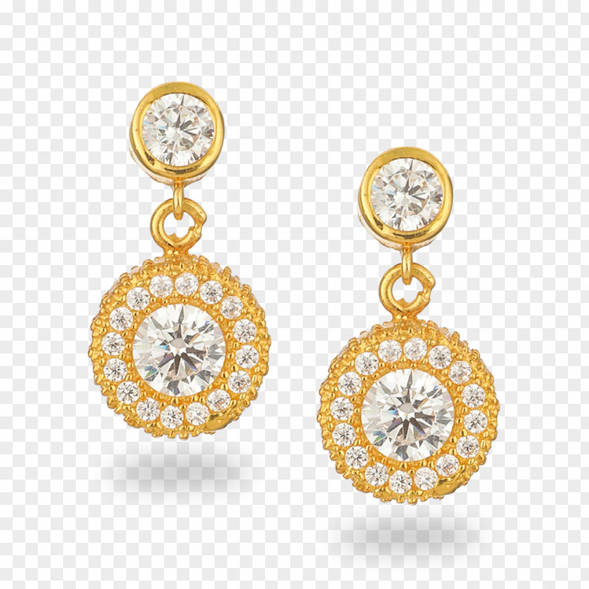Jewellery Earring Cubic Zirconia Gold PNG