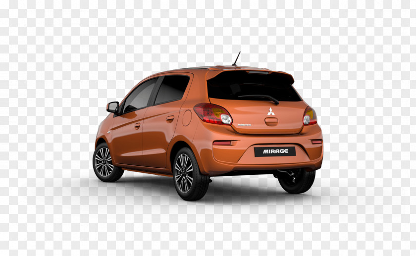 Orange Colour Fog City Car 2017 Mitsubishi Mirage Vehicle PNG