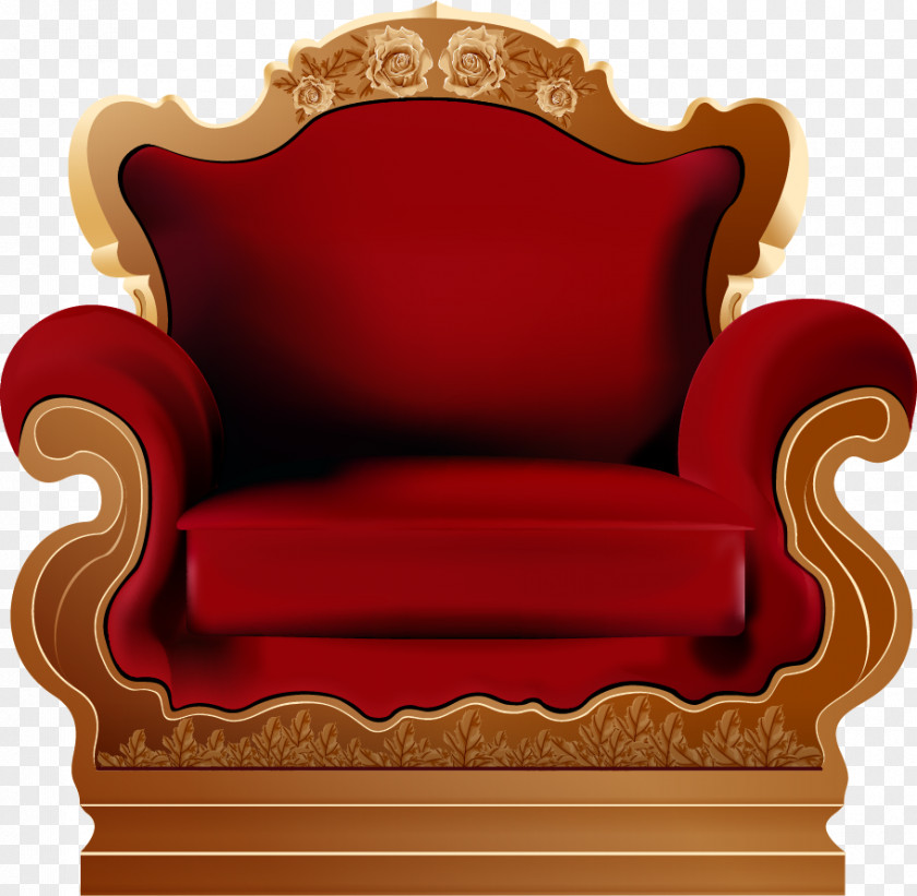 Vector Painted Red Sofa Seat Loveseat Couch Chair PNG