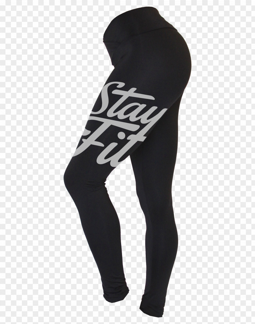 Stay Fit Leggings Tights Sleeve Black M PNG