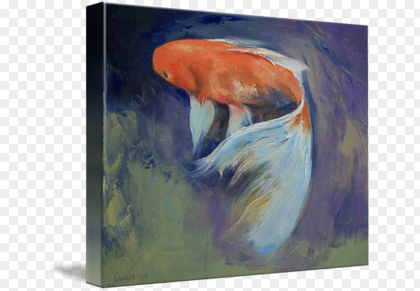 Koi Tattoo Canvas Print Watercolor Painting PNG