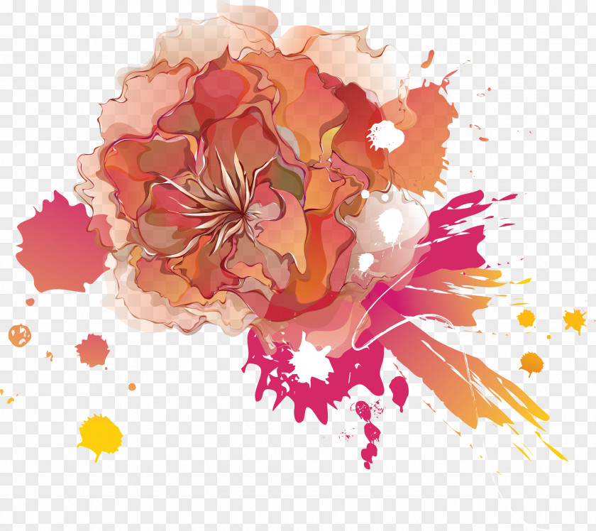 Design Floral Drawing Watercolor Painting PNG