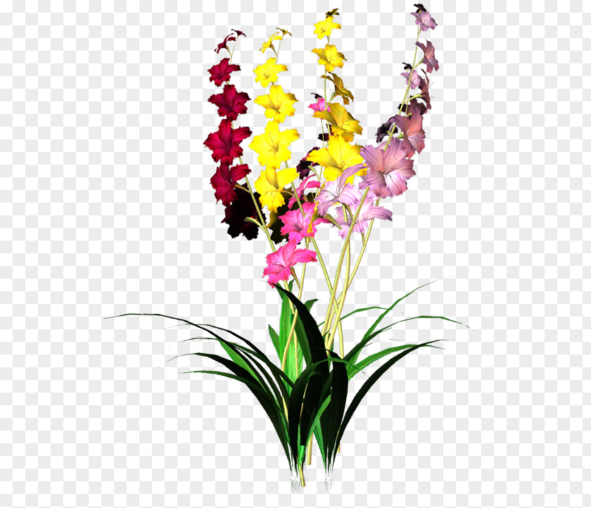 Orchide Landscape Painting Floral Design PNG