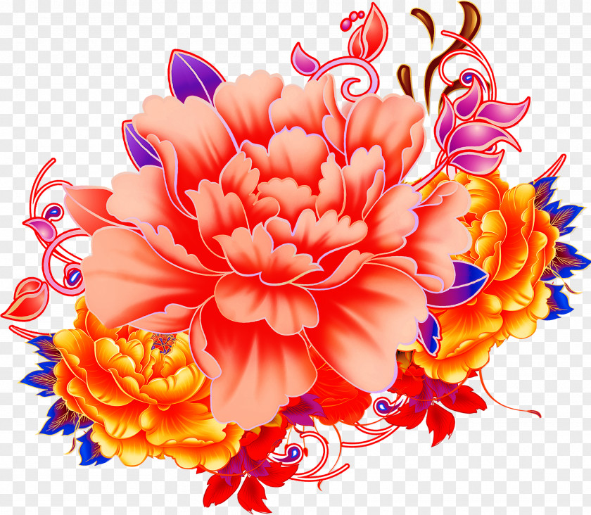 Peony Moutan Flower Clip Art PNG