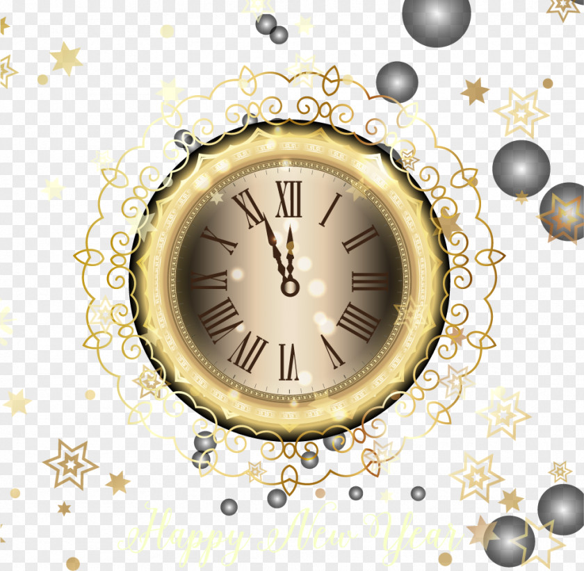Gold Lace Countdown Clocks Clock New Years Eve Icon PNG