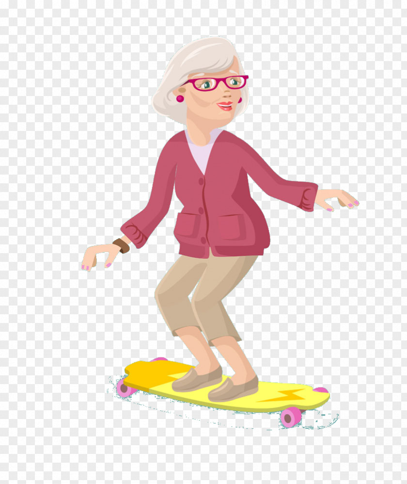 Skateboarding Elderly Old Age PNG