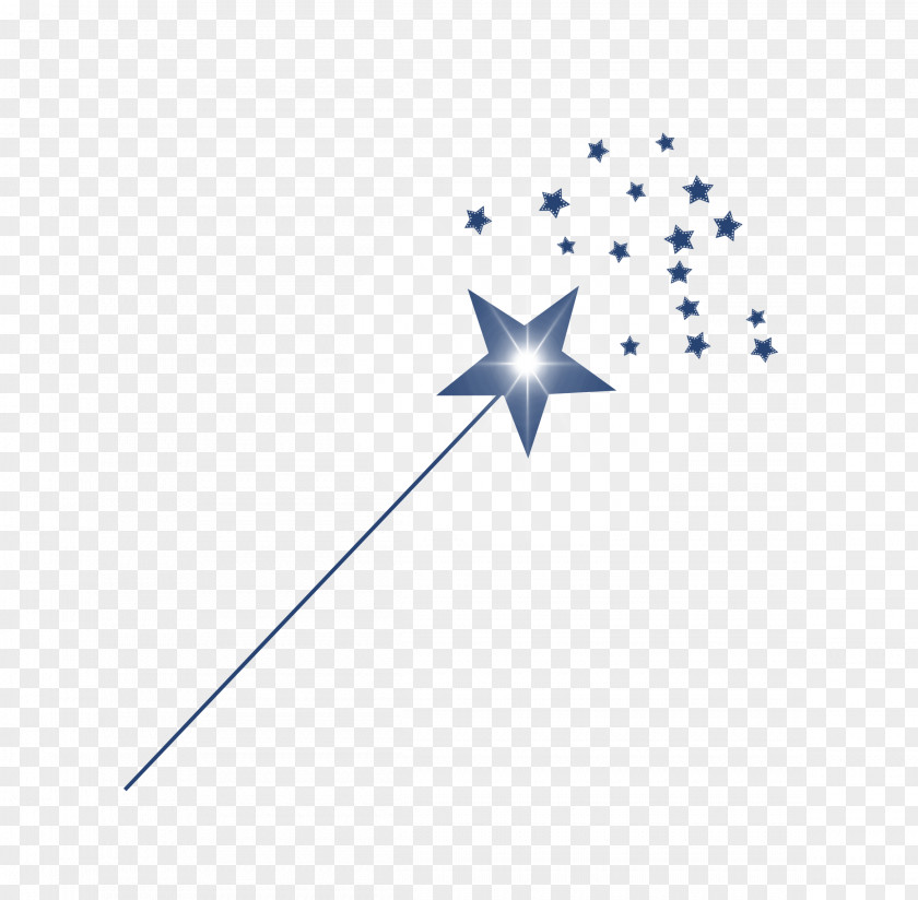 Blue Five-pointed Star Magic Wand Drawing Download PNG
