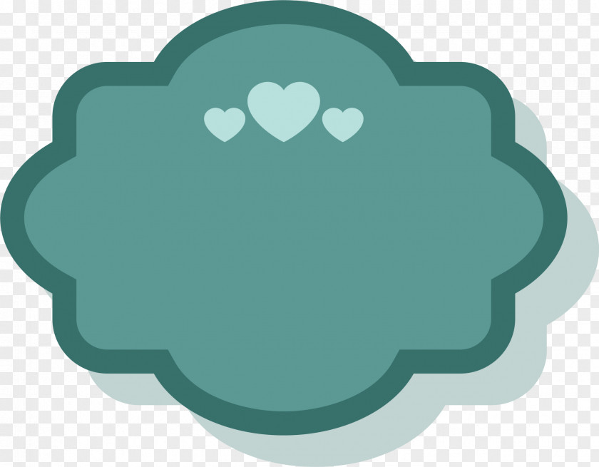 Blue Heart Border Paper Green Sticker PNG