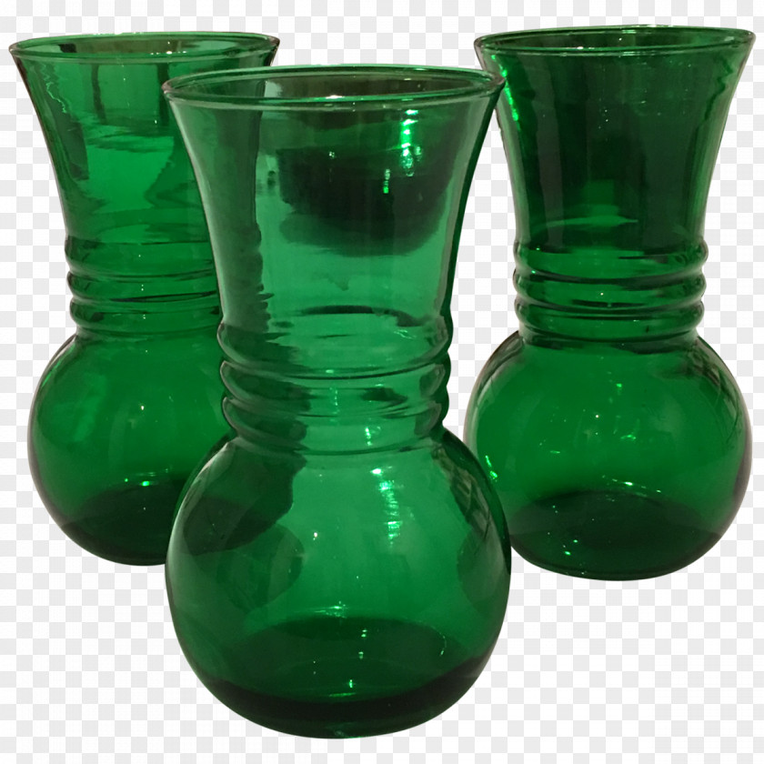 Gourd Glass Bottle Vase Green PNG