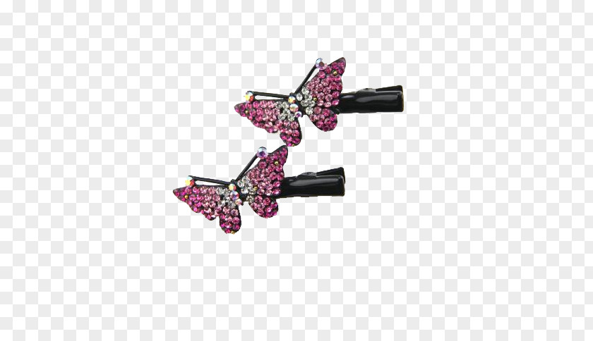 Diamond Butterfly Hairpin Barrette Capelli Clothing Accessories PNG