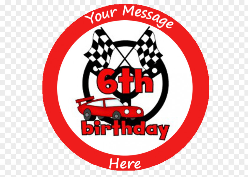 6th Birthday Auto Racing Greeting & Note Cards PNG