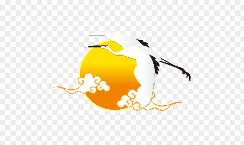 Clouds Vector Swan Crane Poster PNG