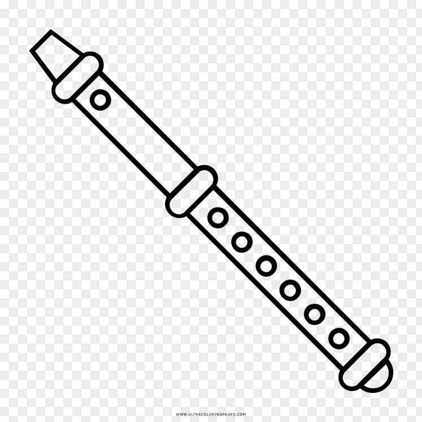 Flute Coloring Book Drawing Line Art Black And White PNG
