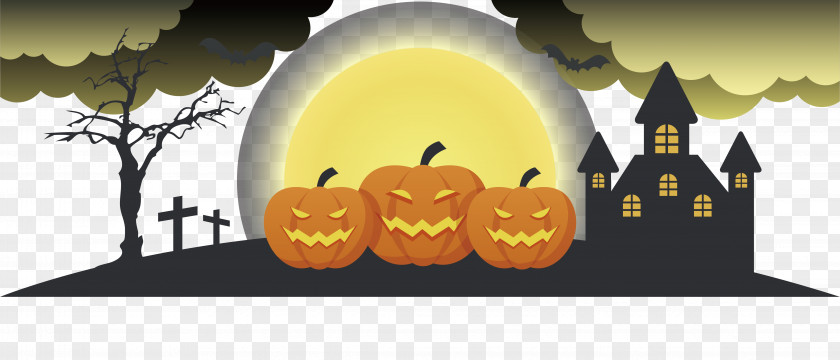 Horror Halloween Banner Pumpkin PNG