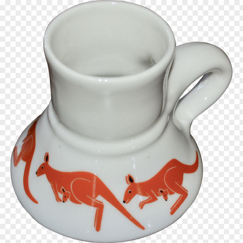 Kangaroo Coffee Cup Mug Saucer Ceramic PNG