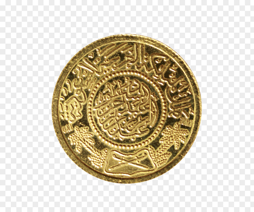 Lakshmi Gold Coin Saudi Arabia Guinea Money PNG