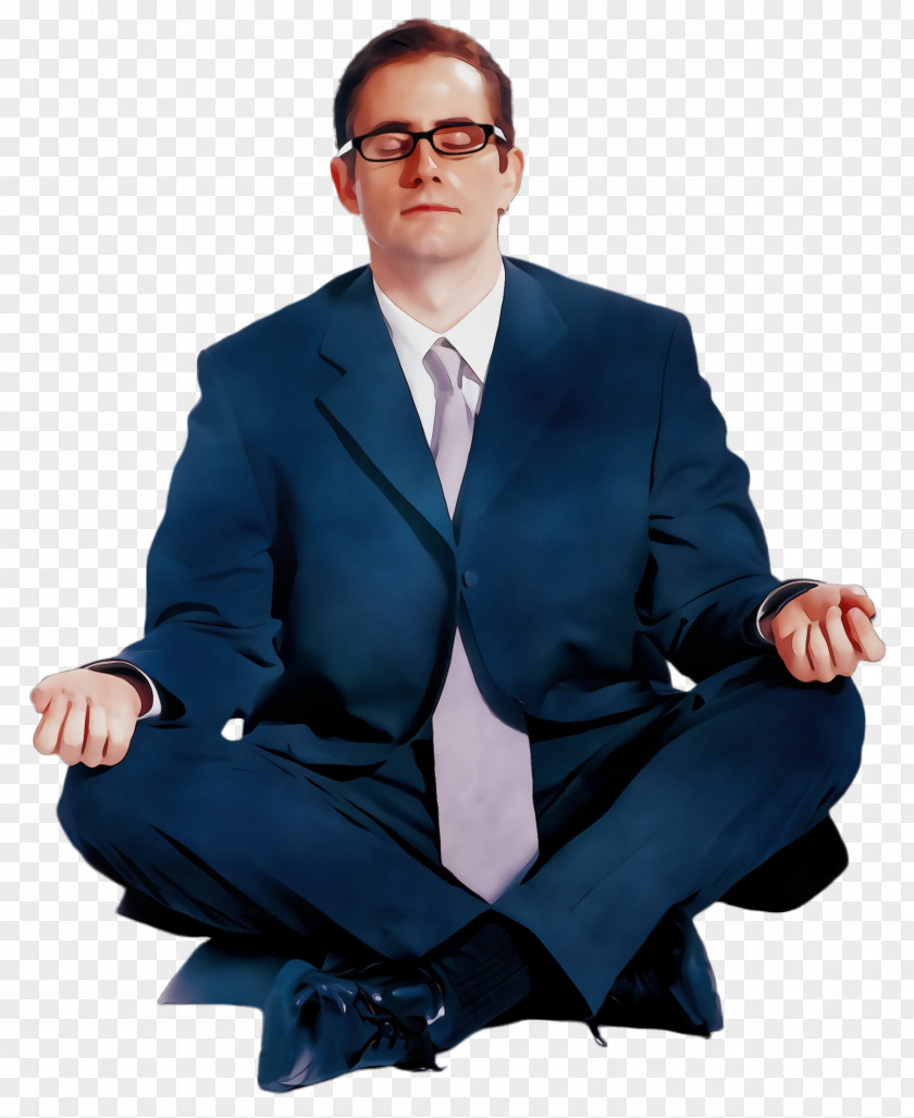 Business Gentleman Sitting Blue Suit Standing Male PNG