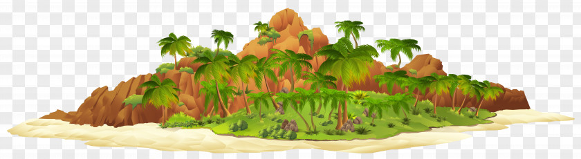 Island With Palm Trees Clip Art PNG